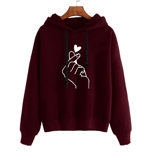 

korean style women sweatshirt hoodies hooded polerones mujer pullovers hoody 2019 fashion women clothes love gesture d90521, Black