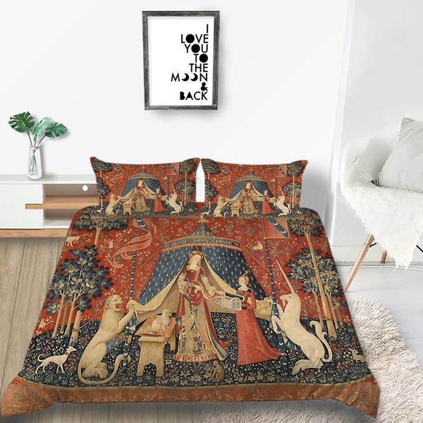 Arab Bedding Set Unicorn Classic Rertro Royal Luxury Duvet Cover