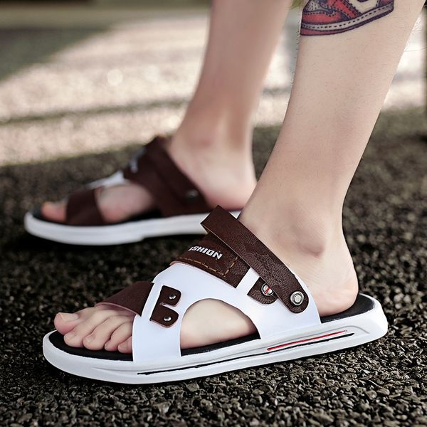 

2019 new style summer large size men casual sandals outdoor sandals thick bottomed breathable slipper sub-fashion, Black