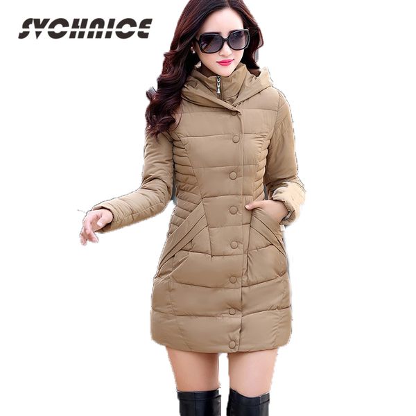 

2016 autumn winter jacket women cotton-padded plus size winter coat women thicken warm long parkas womens hooded overcoat m-xxxl, Black