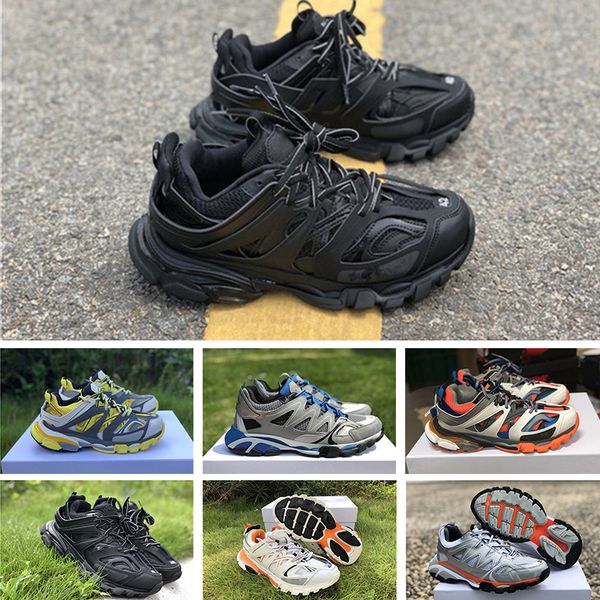 

With Box Designer Track 3.0 Sneakers Tess Paris Men Gomma Maille Black Low Track 3M Triple S Casual Shoes Outdoor Jogging Designer 36-45