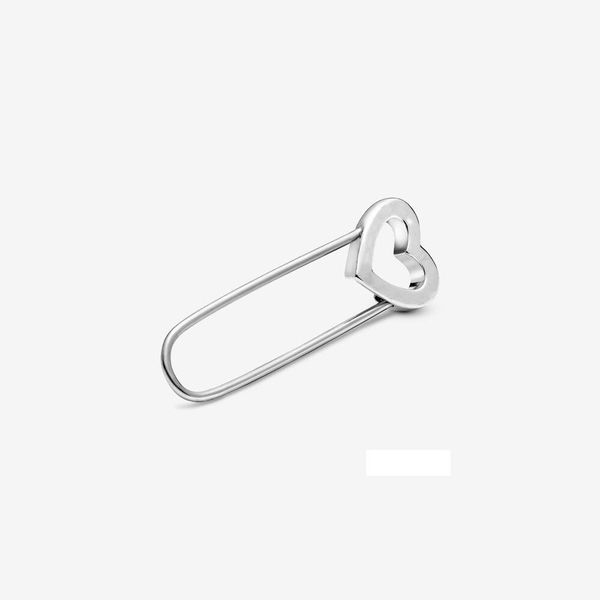 

new arrival 925 sterling silver new me safety pin brooch fit original european micro dangle charms fine jewelry accessories, Gray