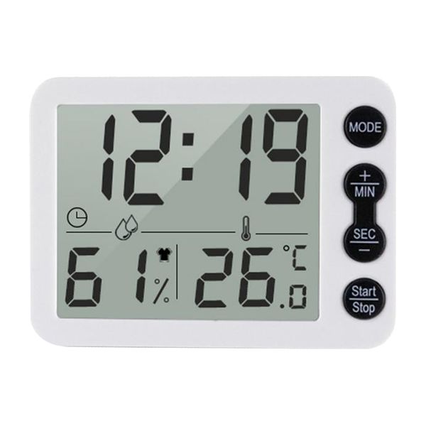 

digital thermometer humidity hygrometer meter weather kitchen electronic clock