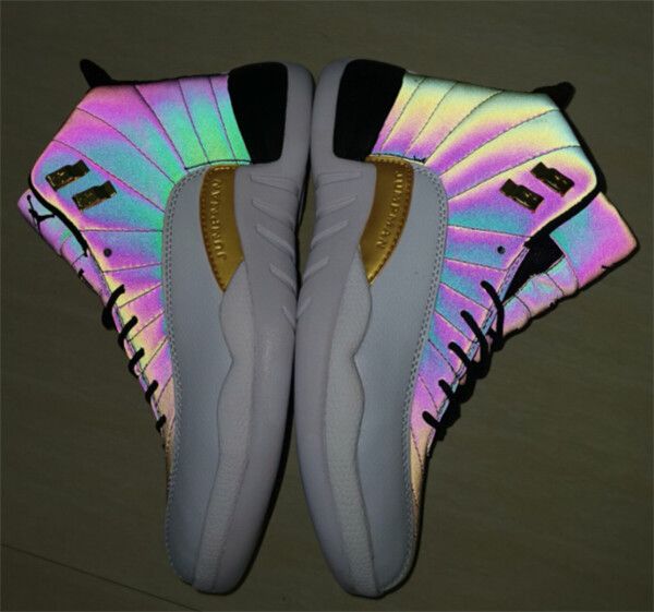 

2020 12s men's basketball shoes 12 flash 3m sports shoes white red men women sports sneakers size 7-13