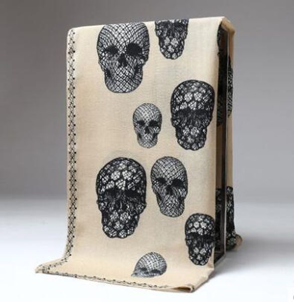 

fashion women large warm soft fabric brand scarf / skeleton skull printed / square cashmere scarves 120*120cm wholesale