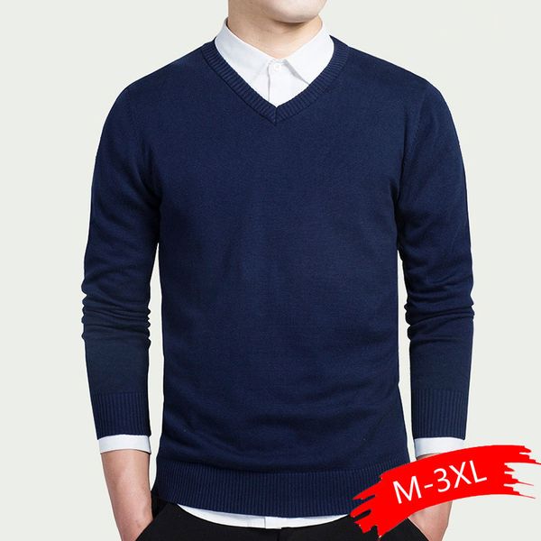

2019 men's fashion boutique pure color cotton cardigan v-neck formal social business knitting a sweater male sweater, White;black