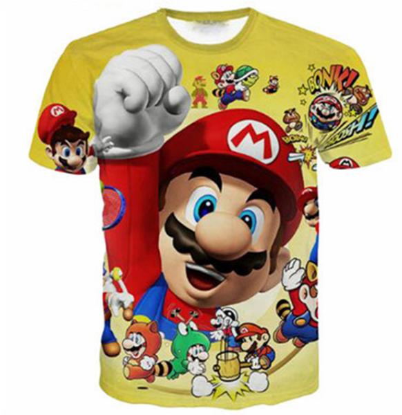 

2019 классический мультфильм super mario brosnew мода 3d печатный футболка для мужчин и женщин хип-хоп уличная одежда летние топы harajuku с, White;black