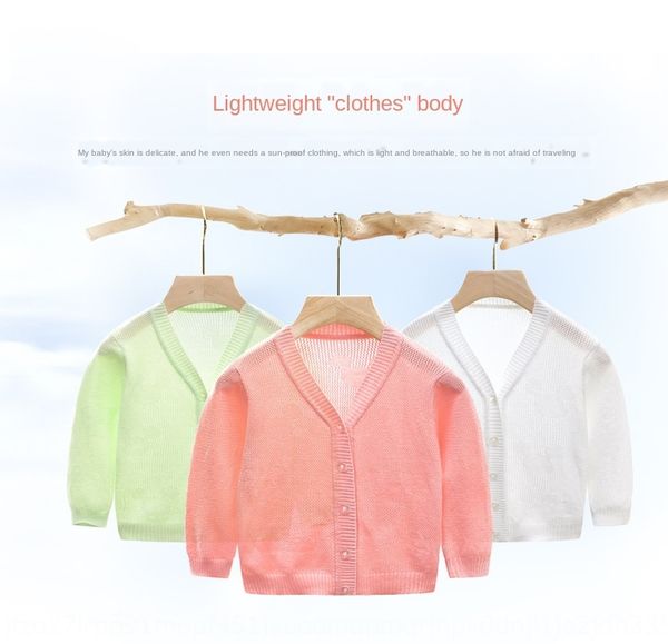 

thin sunscreen coat sunscreen girls knitted air-conditioned clothes baby baby hollow breathable coat children cardigan clothes, Blue