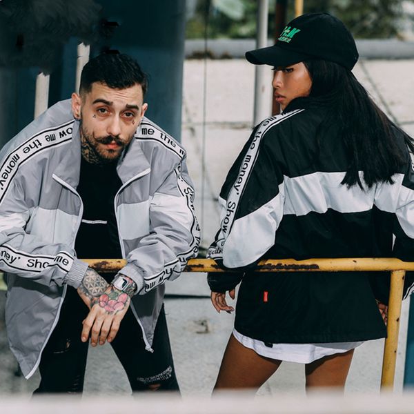 

show me the money' windbreaker, Black;brown