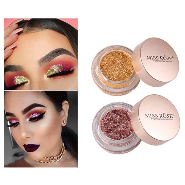 

miss rose 10 colors glitter eyeshadow non-smudge lustre powder flash eye cosmetic makeup