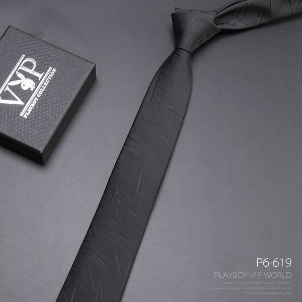 

playboy genuine tie mens business dress narrow version of the new korean version of the black-style silk 6cm gift box, Blue;purple