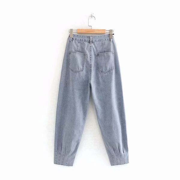 

2019 autumn new style europe and america ins online celebrity loose-fit design-dad pants harem pants women's beam leg capri jean, Black