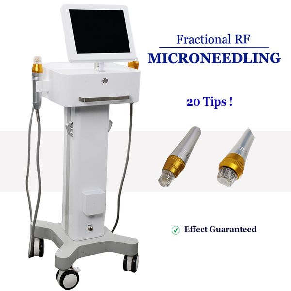 

2 handles micro needling for acne scars stretch marks removal machine microneedling fractional rf anti wrinkle skin tightening treatment