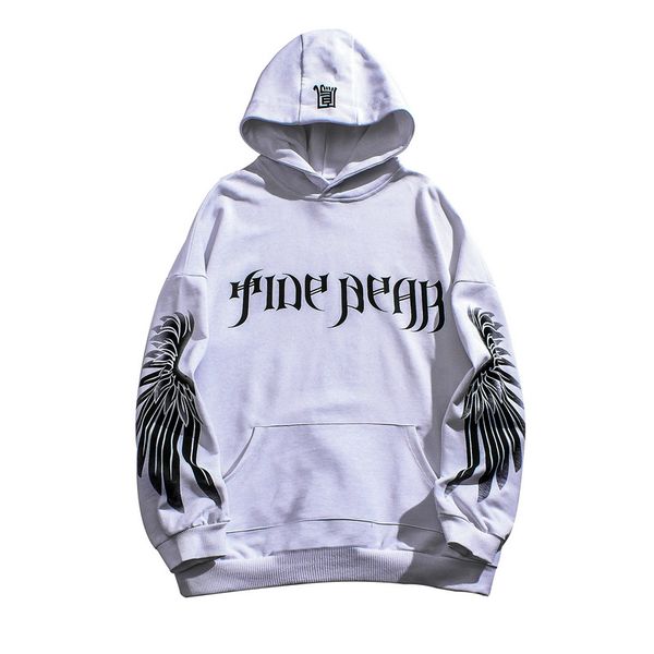 

gothic hoodie wing pattern full hooded 2019 new men, Black