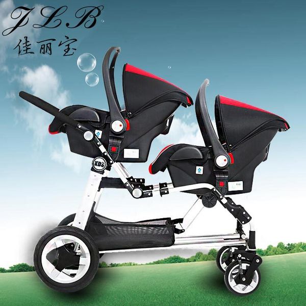 

super shock absorbing twins baby stroller newborn carry cot pram practical twin baby stroller double car seats carriage