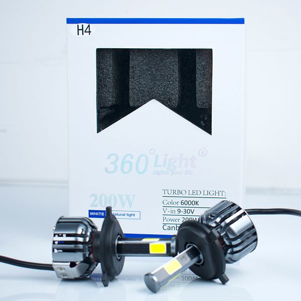 

2pcs car headlight bulbs led 12v h4 h7 9005 led canbus car lights two ways vortex air cooling system four sided lamp beads
