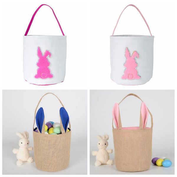 

kid sequins easter basket 3d rabbit tail printed fashion lucky egg basket rabbit printed candy bag baby toy storage bag party gift wy443-3q