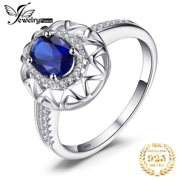 

jewelrypalace created sapphire ring 925 sterling silver rings for women engagement ring silver 925 gemstone jewelry fine jewelry, Slivery;golden