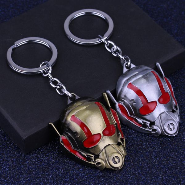 

movie keychain ant man mask key chain for men women car keyring fashion jewelry acceessories gift, Silver