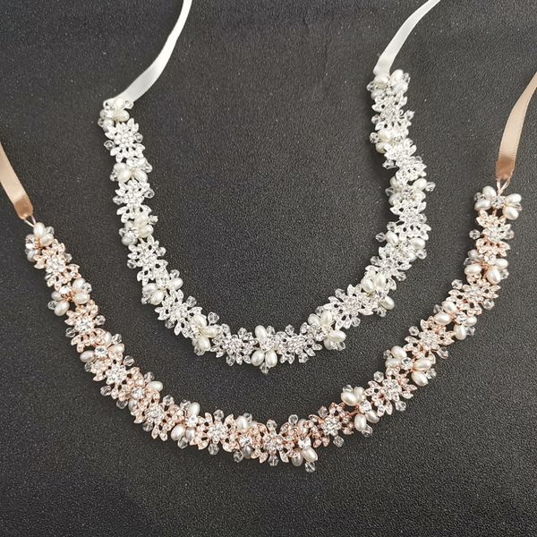 

slbridal прозрачное серебро розовое золото кристалл стразы свадебные аксессуары для волос головной убор свадебный оголовье подружки невесты, Golden;white