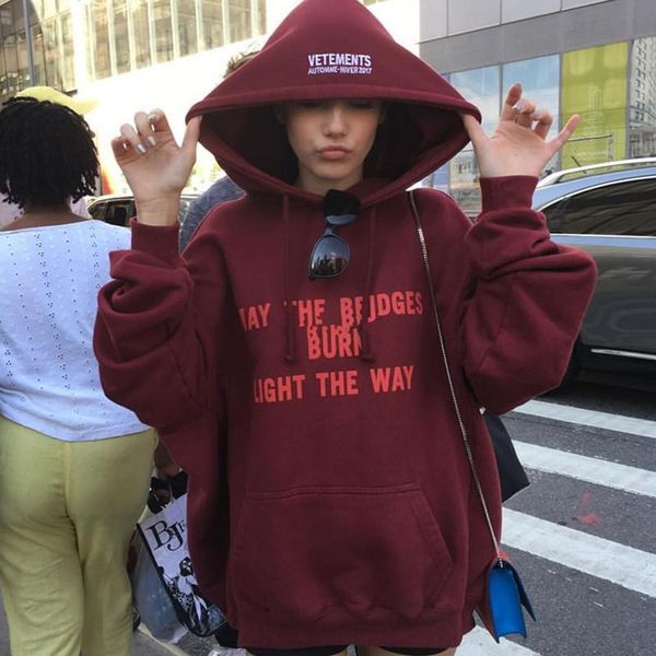 

men women hoody pullover fashion hip hop kanye west vetements printemps-ete oversized hoodie sweatshirts elegant size s-2xl, Black
