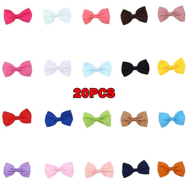 

клипы 20pc волос девушки конфеты смычка цвета волос пряжка bowknot шпилька головной убор симпатичные клипы шпильки головные уборы детские ст, Slivery;white