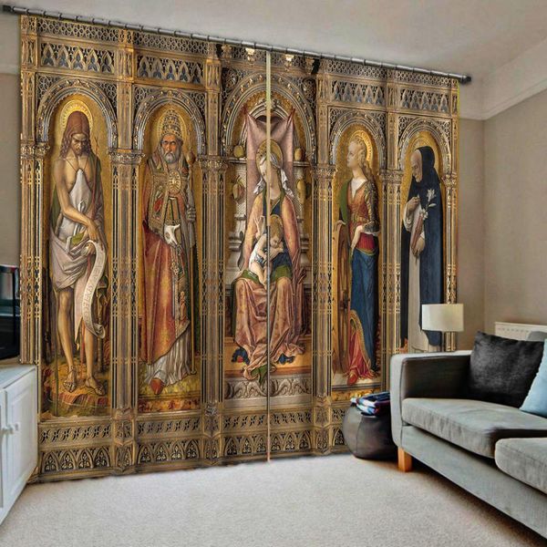 

europe roman angel curtains bedroom 3d window curtain luxury living room decorate cortina