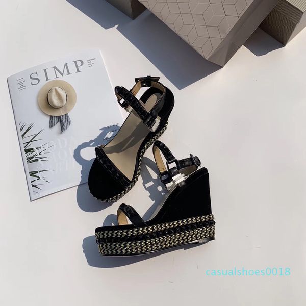 

box included luxury designer sandals ladies luxury designer shoes blue color women dress shoe new luxury designer sandals c18, Black