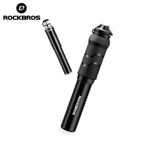 

rockbros mini bicycle pump aluminum alloy portable mtb air pump cycling ultra-light tire inflator repair tool bike accessories