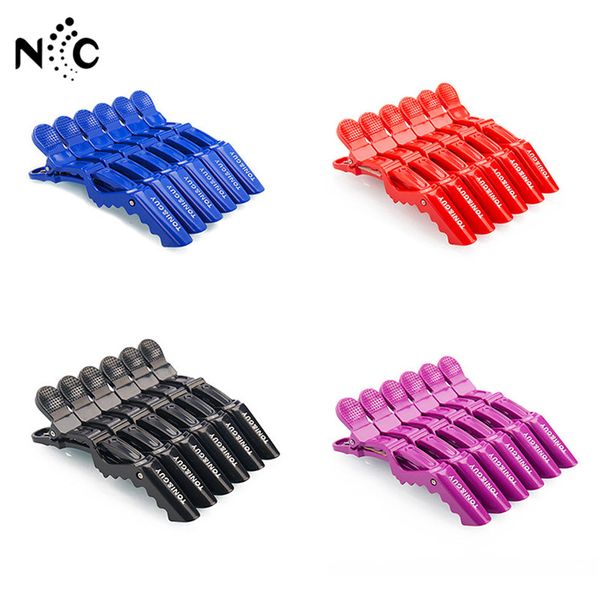 

wholesale 6pcs random color hair clips for women plastic crocodile mouth shape hairpin clamps hairdressing tool hair accessories