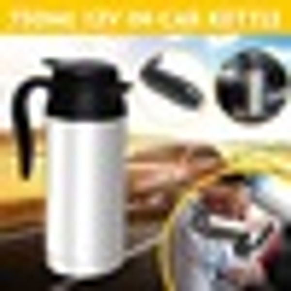 

750ml 12v cup kettle stainless steel car based heating travel trip coffee heated mug motor water for car/truck use