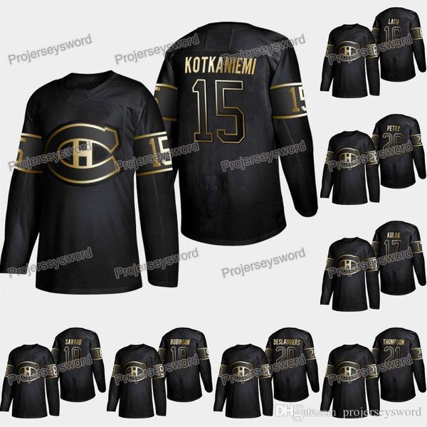 

Montreal Canadiens Jesperi Kotkaniemi 2019 Golden Edition Jersey Elmer Lach Brett Kulak Serge Savard Larry Robinson Phillip Danault Jerseys