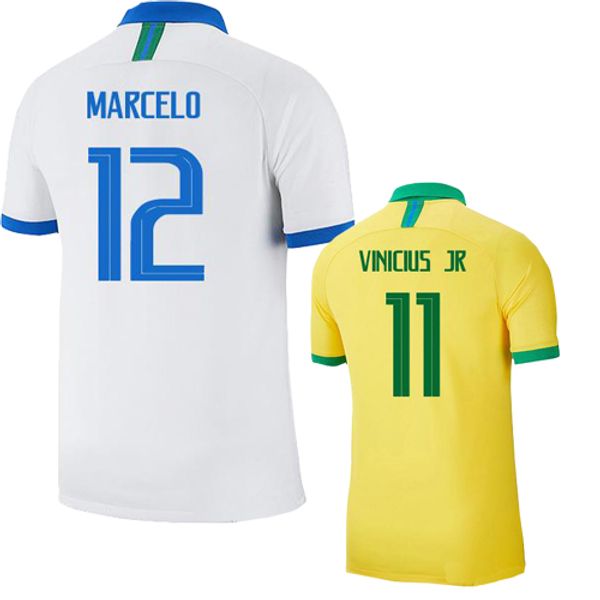

Thai quality 19 20 soccer jerseys men yellow and white Brazil Jersey 2019 2020 G.JESUS 9 COUTINHO 11 FIRMINO MARCELO camisa de futebol