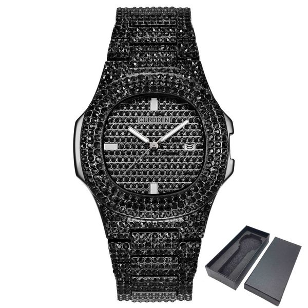 ICE-Out Bling Diamond Watch Para Homens Mulheres Hip Hop Mens relógios de quartzo banda de aço inoxidável Negócios Relógio de pulso Homem Unisex presente V191202