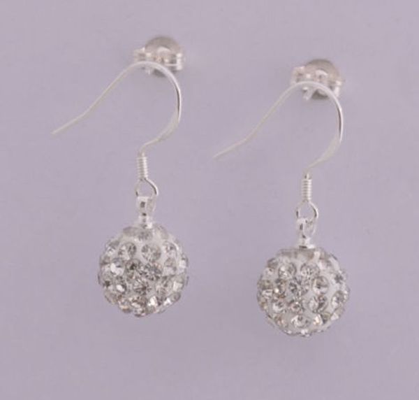 

whtie black blue mixed 10mm beautiful fashion crystal beads silver plated drop earrings mix ugg5