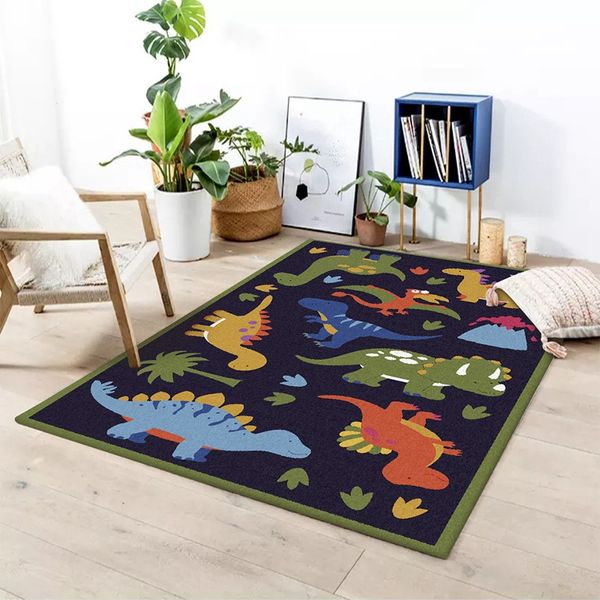 

cartoon dinosaur printed baby kids crawling area rugs blanket game play non-slip mat floor carpet children bedroom decor tapete