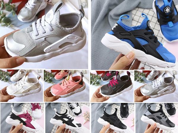 

2019 new air huarache running shoes trainers kids boys girls black white outdoors children huarach sneakers baby birthday gift 22-35