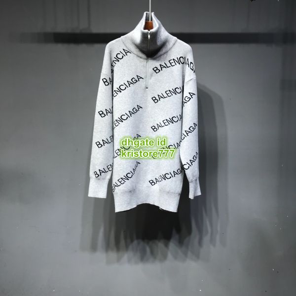 

Fa hion women 039 tand collar letter embroidery print regular knit blend knitwear long leeve weater cardigan pullover fa hion 2019