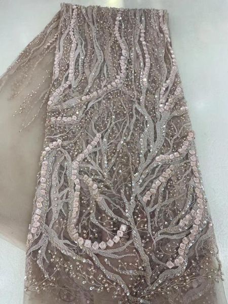 

2019 sequin embroidery french mesh lace latest african laces handmade beaded onion dress tulle net lace fabric d199, Pink;blue