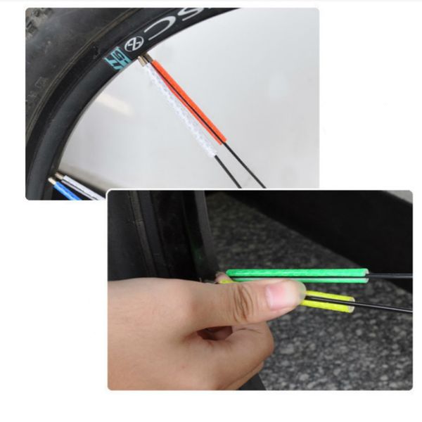 

12 pcs / bag bicycle bike wheel spokes reflective sticker tube warning diy cycling reflector reflective 7cm