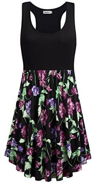 

sixother женщина sundress рукавов летние платья лоскутная карман платье партии, Black;gray