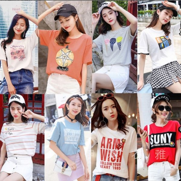 

short-sleeved women'shalf-sleeved women's night market base short-sleeved women'shalf-sleeved t- women's t-shirt night, White