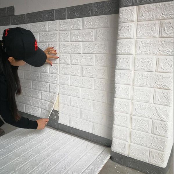 

diy brick home decoration stickers on the wall living room bedroom decor foam self adhensive kids art home 3d wallpaper
