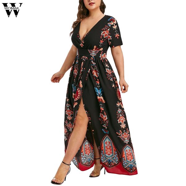

womail dress women's casual dresses plus size fashion butterfly printed v-neck fashion dress for ladies dropship may20 vestido, Black;gray