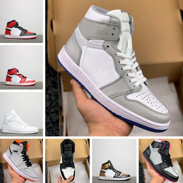

aj1s new 1 1s chicago red powder blue unc men and women basketball shoes white sport shoes sneakers