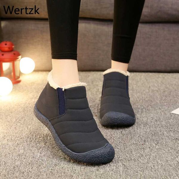 

women boots for winter snow boots shoes woman plus size 43 ankle woman super warm botas mujer booties winter shoes b082, Black