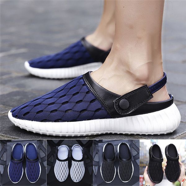 

men's large size summer breathable sandals lightweight non-slip wading shoes, Black