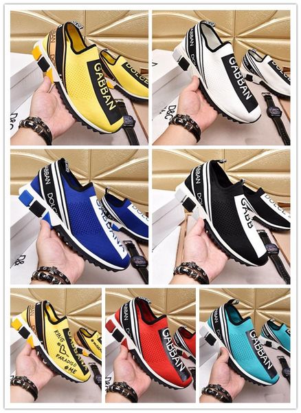 

Hot Brand 2019 With BOX DOLCE & GABBANA D.G Unisex Blue Knit Sorrento Sneaker DG Logo Turquoise Mesh Sneakers Running Casual Shoes