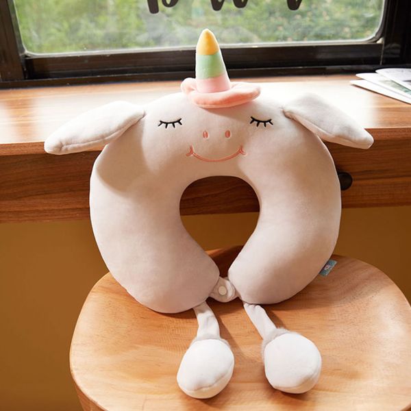 

lovely animal cotton plush u shape neck pillow travel car home pillow nap cushion health care for travel office nap pillow