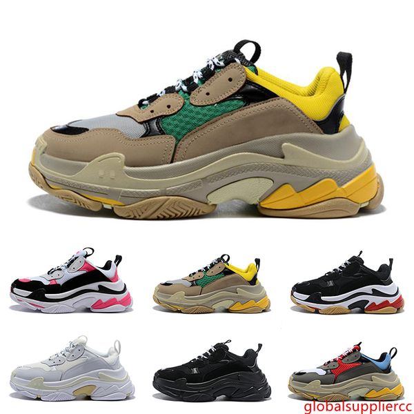 

дешевый дизайнер пэрис тройных кроссовок для мужчин, женщин черной красной белой зеленый повседневного папа обуви теннис роскошь повышение о